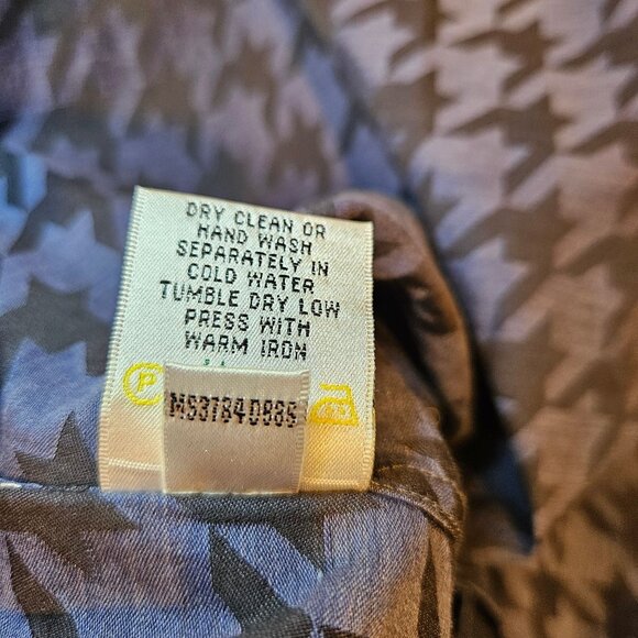 BUGATCHI dress shirt Mens L chest 44 geometric blue black shaped fit flip cuff - Picture 16 of 16